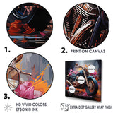 Expressionist Motor Adventure - Motorcycle Canvas Wall Art