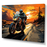 Expressionist Motorcycle Ride - Motorcycle Canvas Wall Art