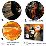 Expressionist Motorcycle Ride - Motorcycle Canvas Wall Art