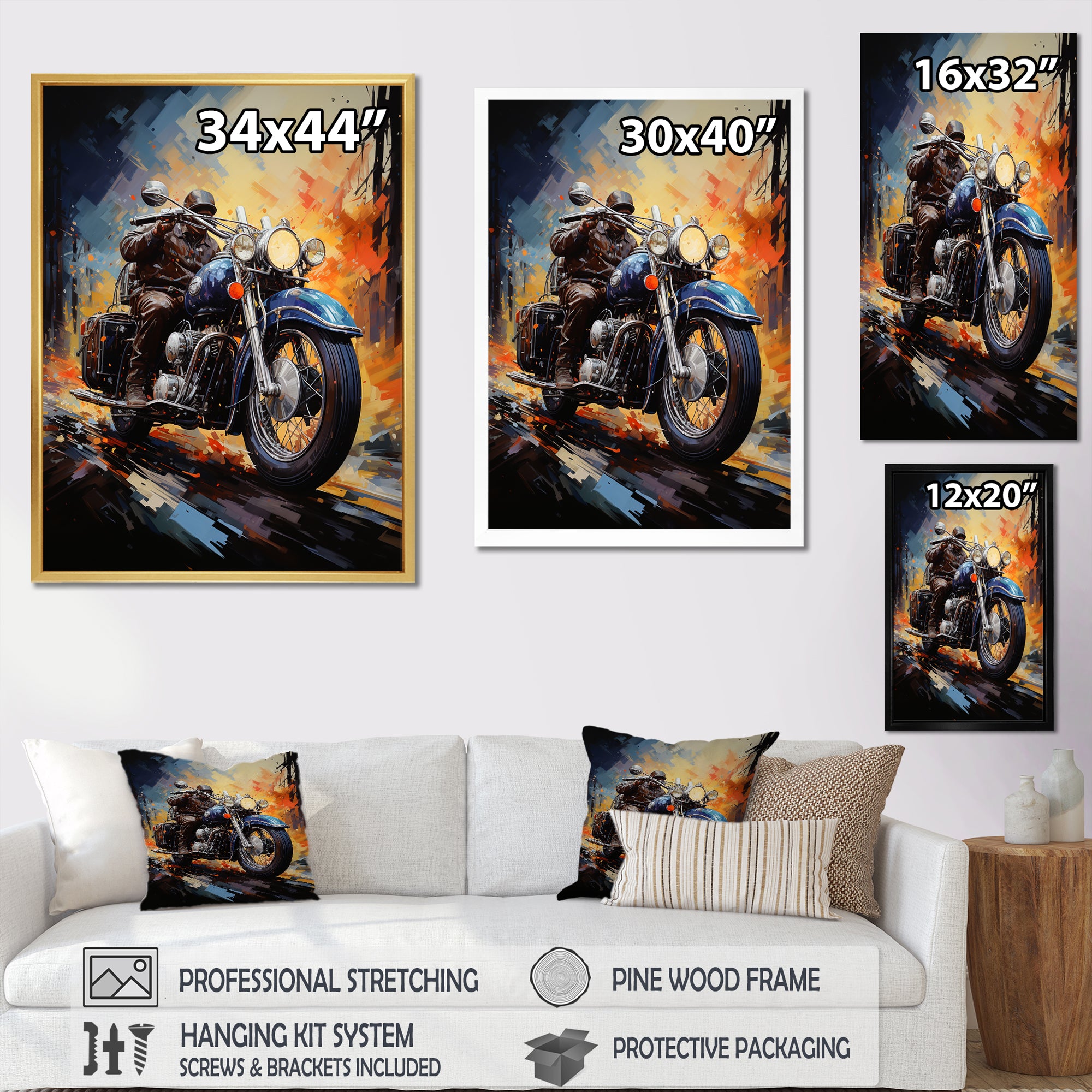Fantasy Motorcycle Odyssey - Motorcycle Canvas Wall Art