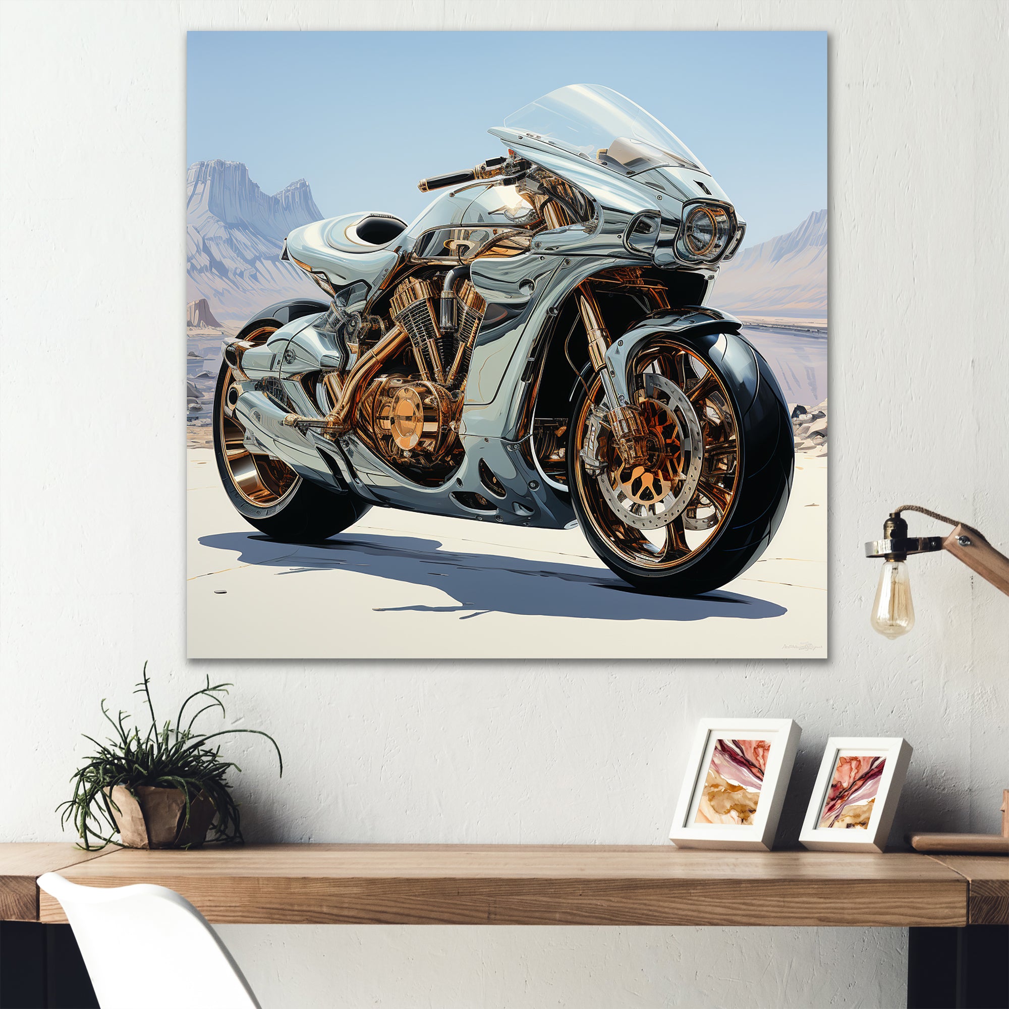 Futuristic Speedster - Motorcycle Canvas Wall Art