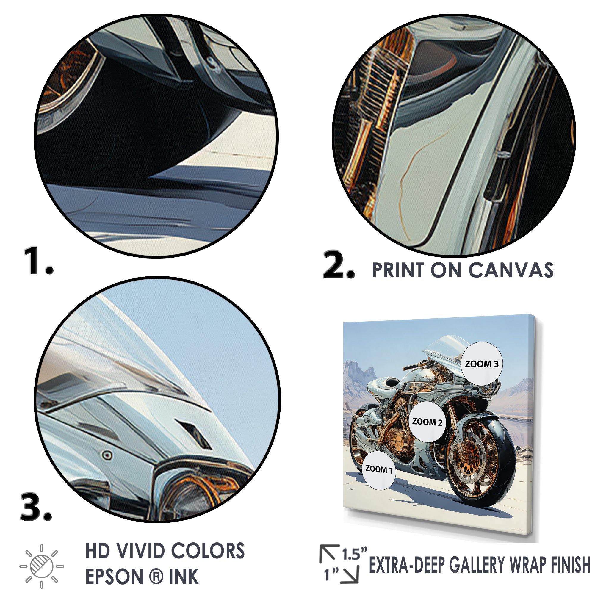 Futuristic Speedster - Motorcycle Canvas Wall Art