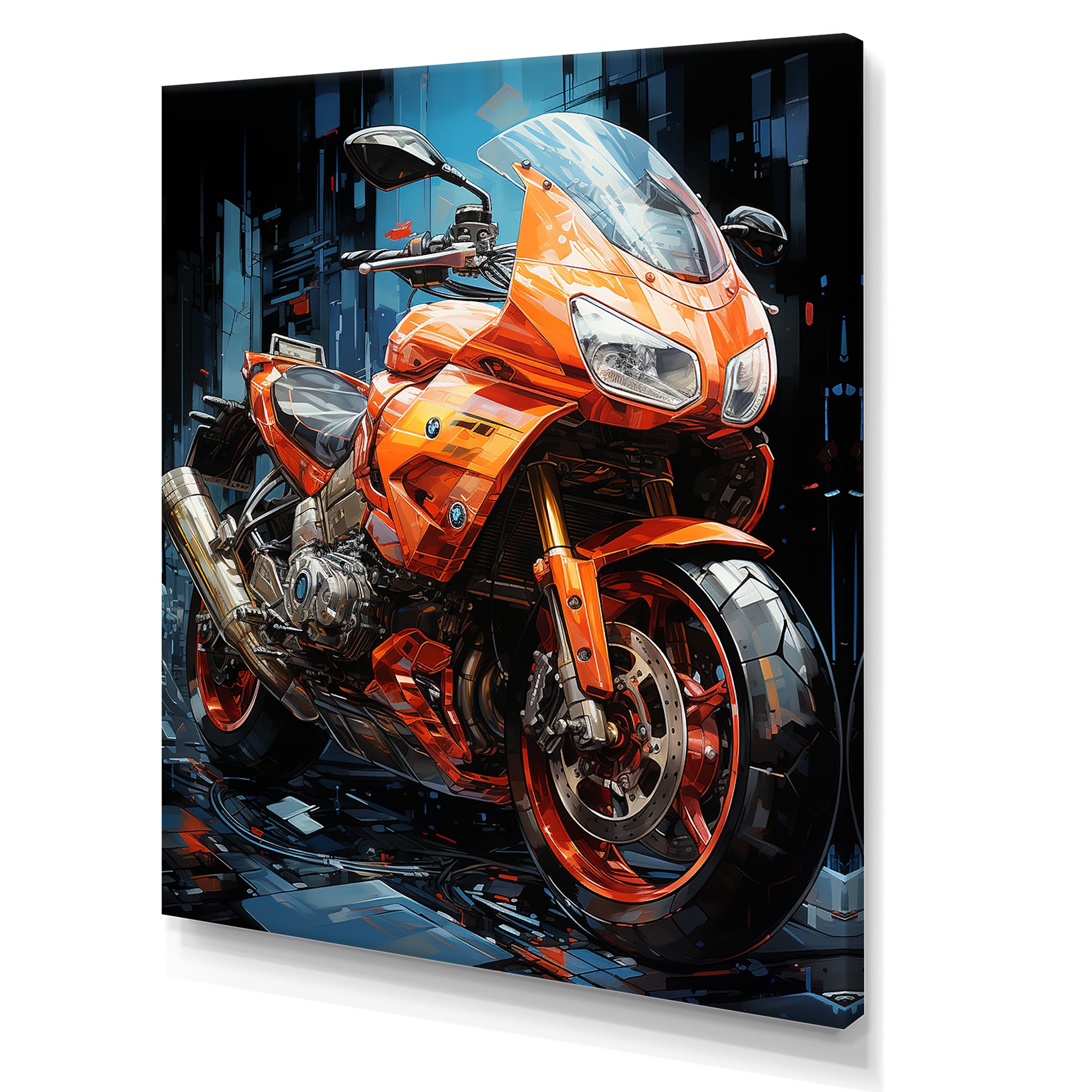 Geometric Bike Essence - Motorcycle Canvas Wall Art