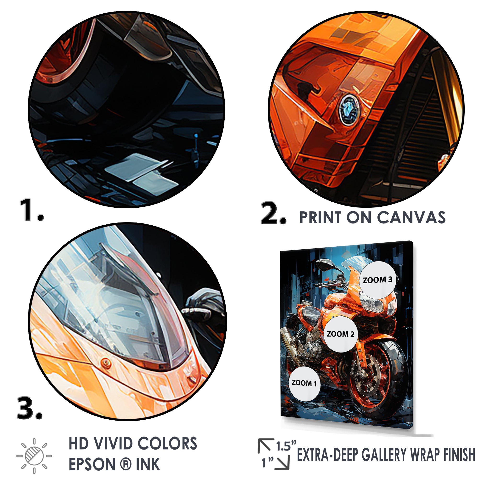 Geometric Bike Essence - Motorcycle Canvas Wall Art