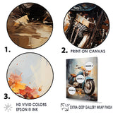 Impressionist Bike Ride - Motorcycle Canvas Wall Art