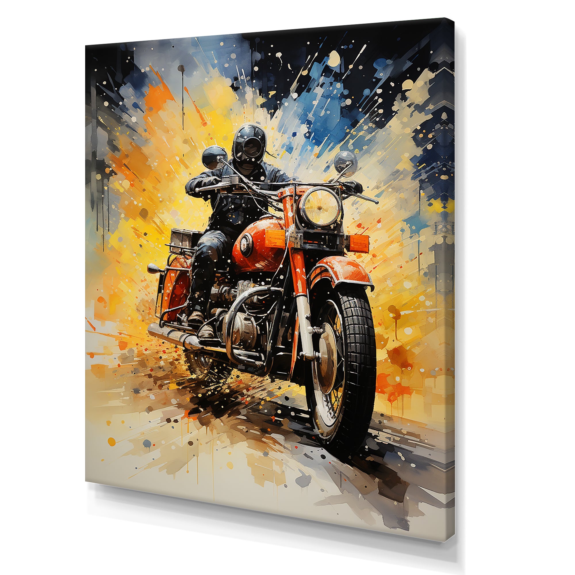 Industrial Motorcycle Adventure - Motorcycle Canvas Wall Art