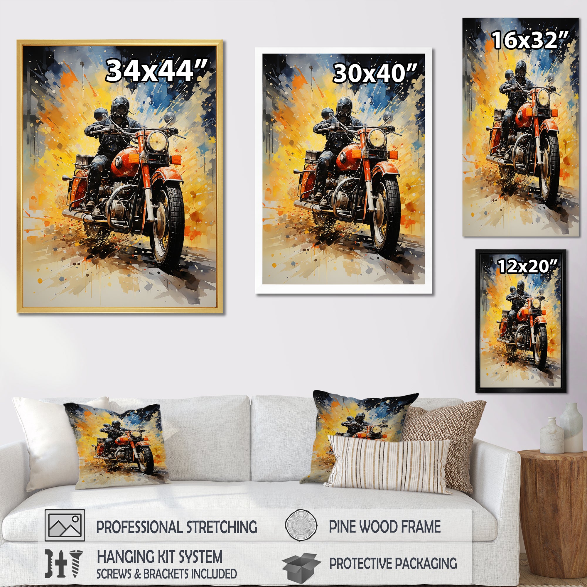 Industrial Motorcycle Adventure - Motorcycle Canvas Wall Art