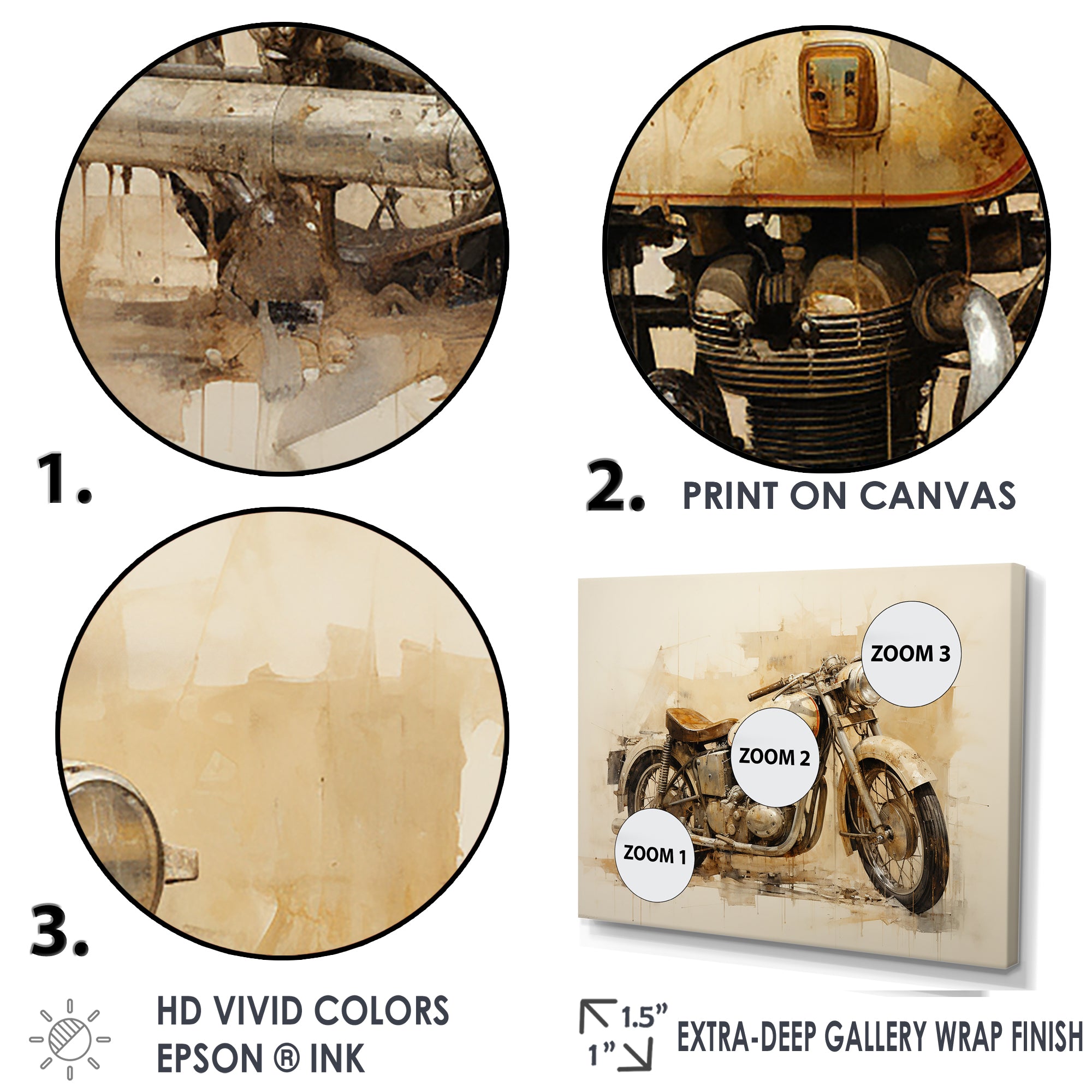 Minimalism Motorcycle - Motorcycle Canvas Wall Art