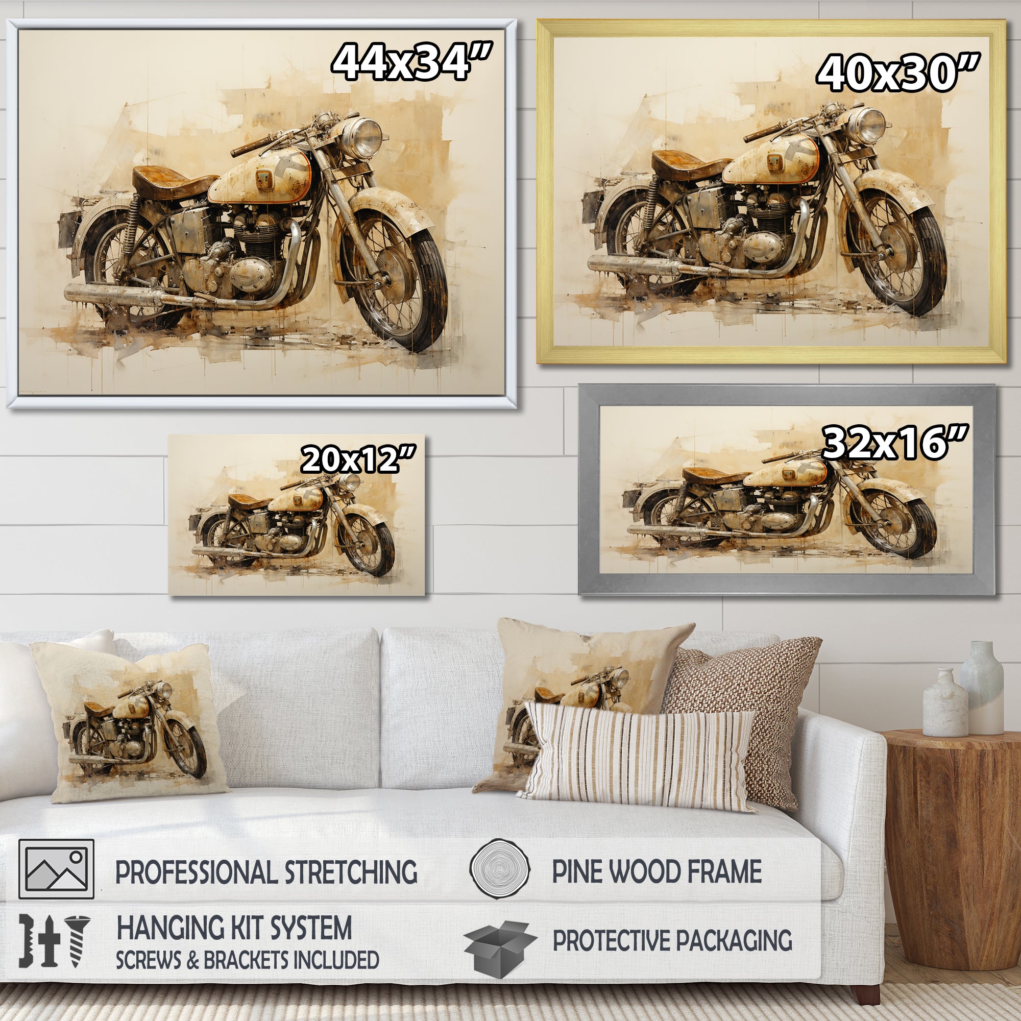 Minimalism Motorcycle - Motorcycle Canvas Wall Art