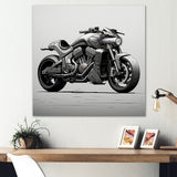 Minimalist Roadster - Motorcycle Canvas Wall Art