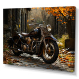 Motorcycle Charm In Winter - Motorcycle Canvas Wall Art