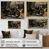Motorcycle Charm In Winter - Motorcycle Canvas Wall Art