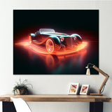 Neon Light Strips Roadster - Classic Cars Canvas Wall Art