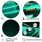 Neon Light Strips Teal Hybrid Car - Car Exotic Canvas Wall Art