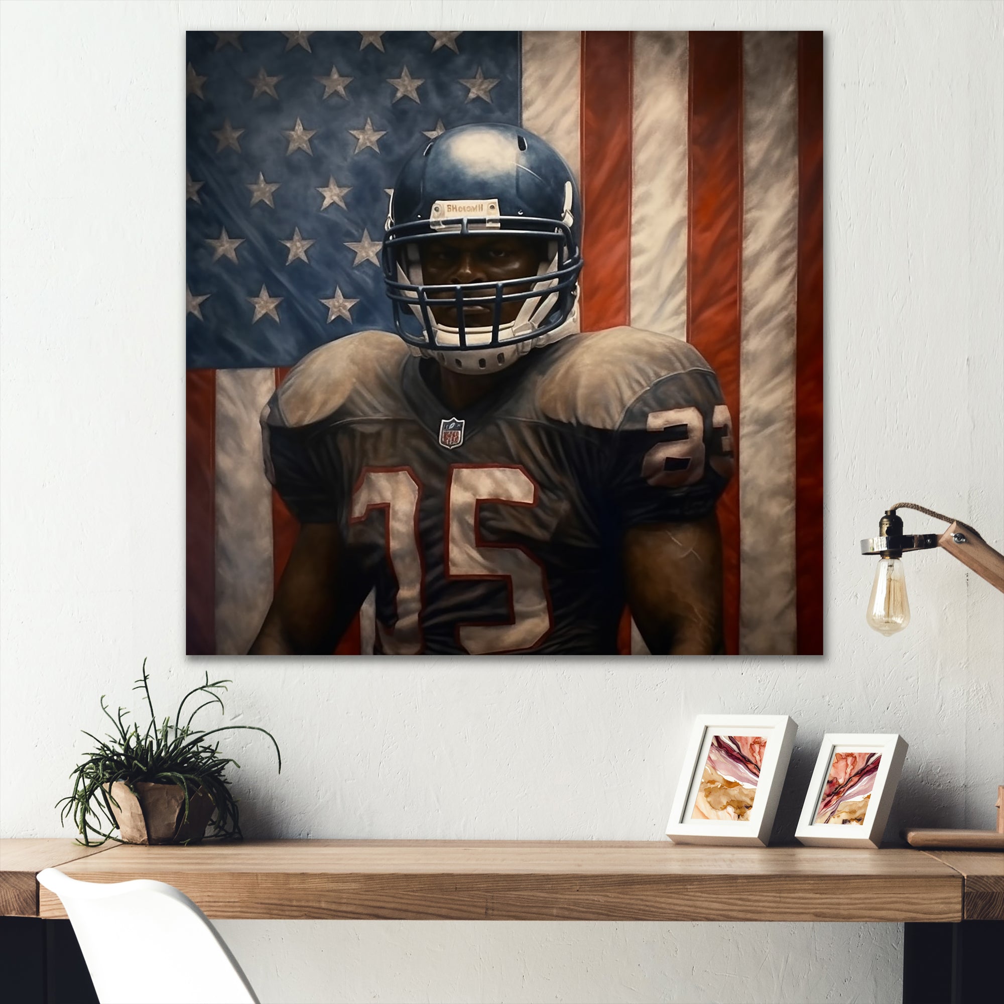 Patriot USA Football Player - NFL Canvas Wall Art
