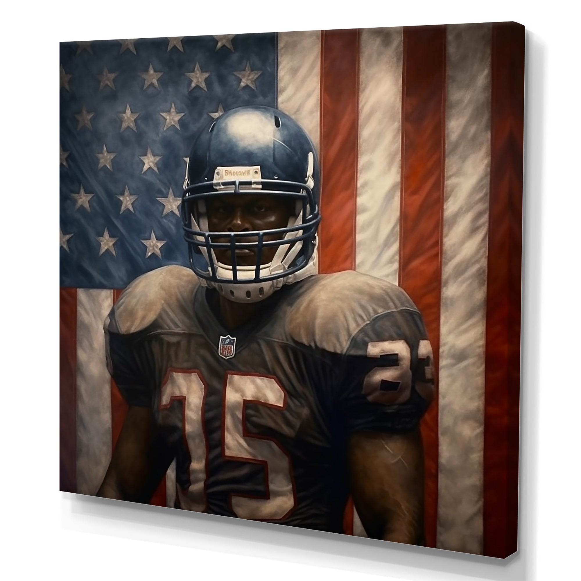Patriot USA Football Player - NFL Canvas Wall Art