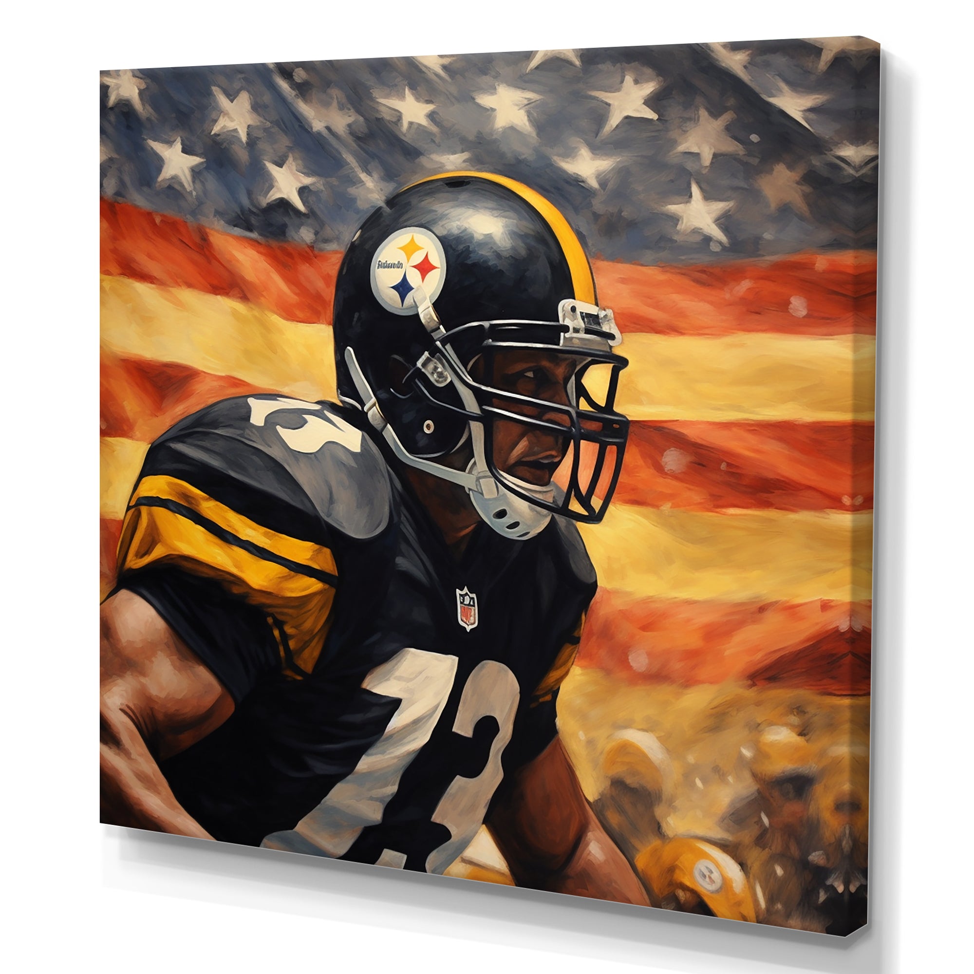 Patriot USA Football Player I - NFL Canvas Wall Art