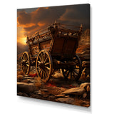 Old American Cart In Texas Horizon - Old American Cart Canvas Wall Art
