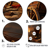 Old American Cart In Texas Horizon - Old American Cart Canvas Wall Art