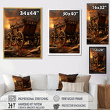 Old American Cart In Texas Horizon - Old American Cart Canvas Wall Art