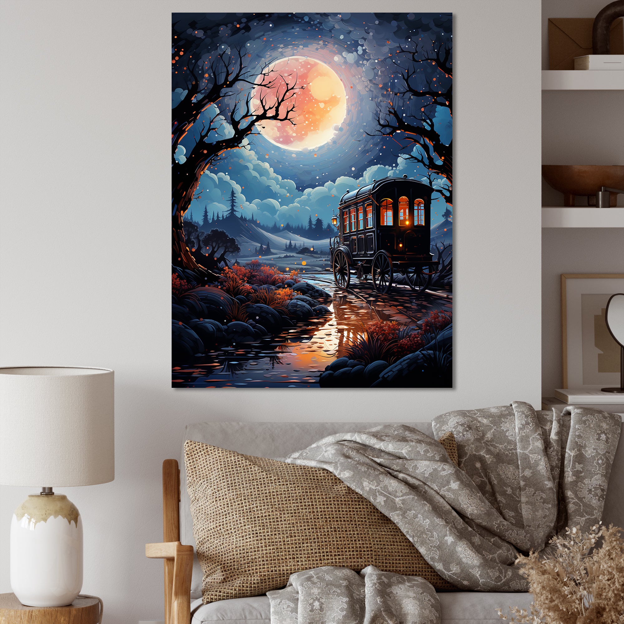 A Fantasy Gothic Old Cart - Old American Cart Canvas Wall Art