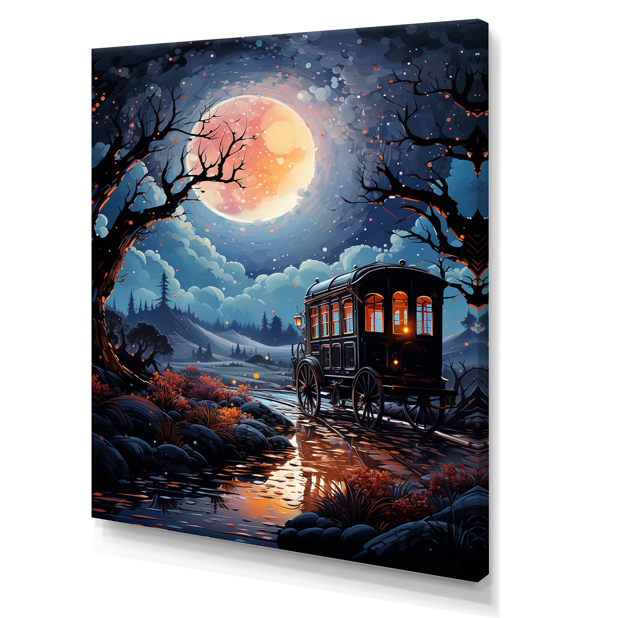 A Fantasy Gothic Old Cart - Old American Cart Canvas Wall Art