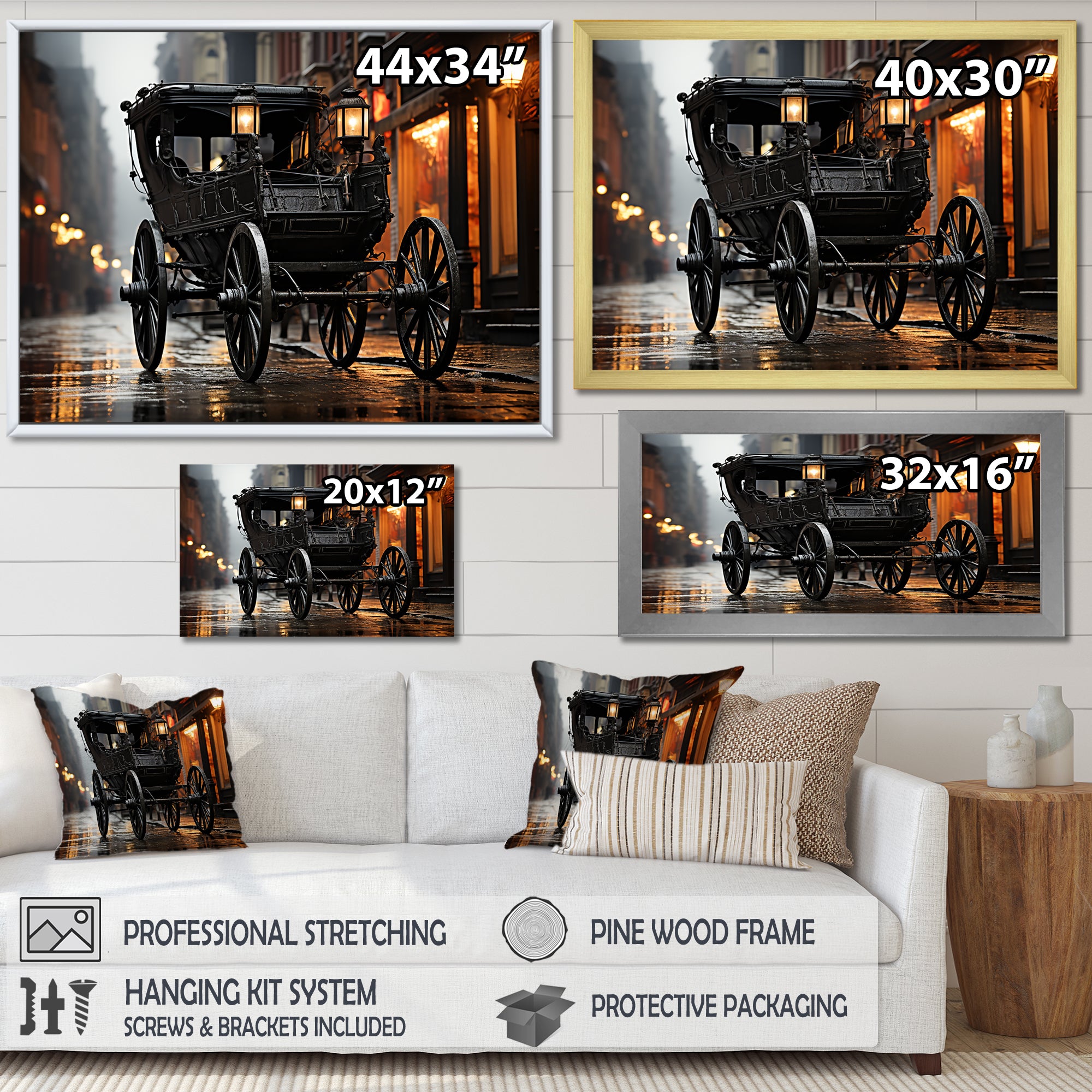 A Romantic Gothic Old Cart - Old American Cart Canvas Wall Art