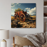 Old American Cart In Usa - Old American Cart Canvas Wall Art