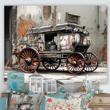 Street Art Vintage Carriage Cart - Old American Cart Canvas Wall Art