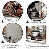 Street Art Vintage Carriage Cart - Old American Cart Canvas Wall Art