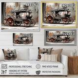 Street Art Vintage Carriage Cart - Old American Cart Canvas Wall Art