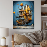 Surrealism Carriage Cart House Transportation - Old American Cart Canvas Wall Art