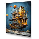 Surrealism Carriage Cart House Transportation - Old American Cart Canvas Wall Art