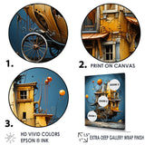 Surrealism Carriage Cart House Transportation - Old American Cart Canvas Wall Art