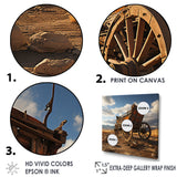 Old Western Carriage Cart In Usa - Old American Cart Canvas Wall Art