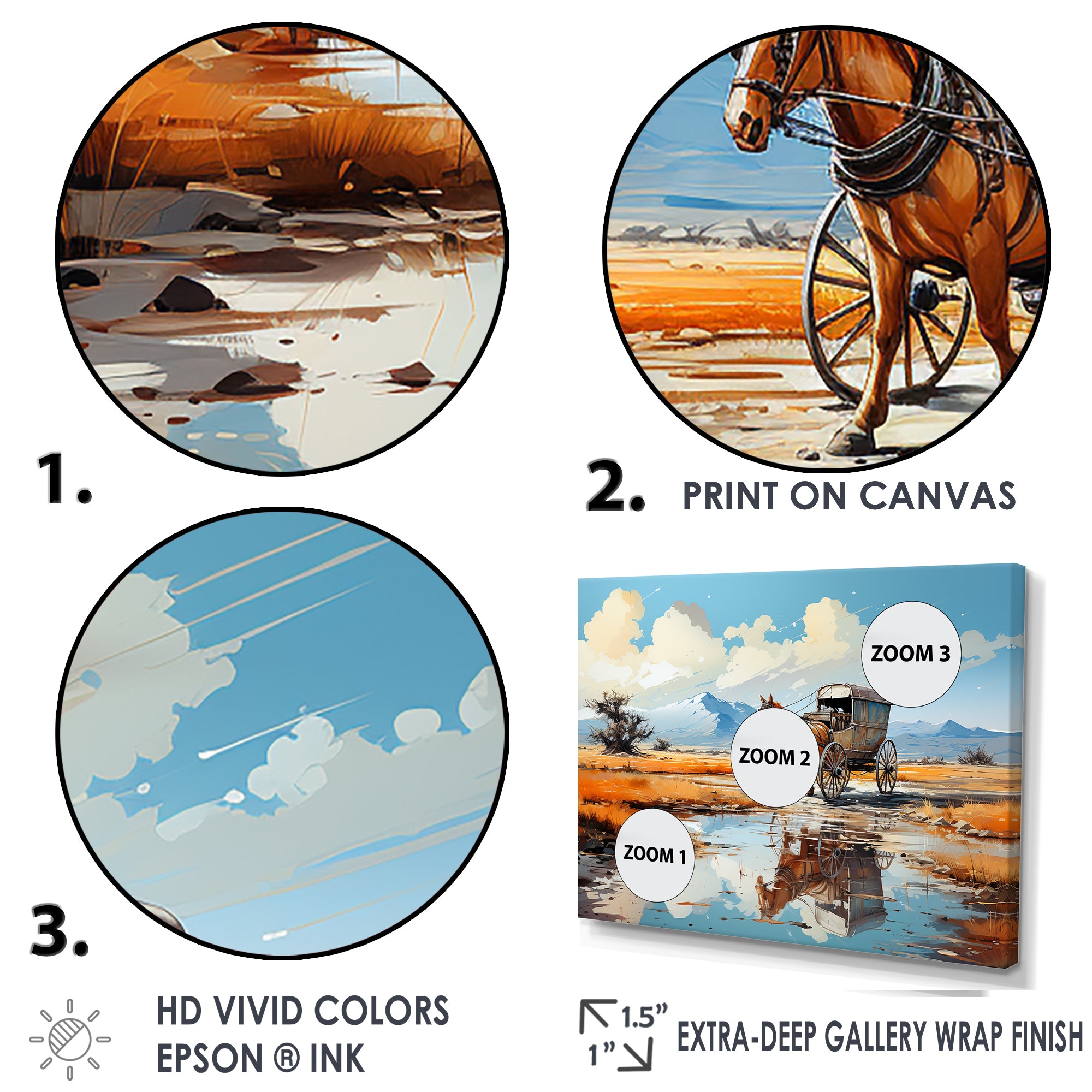 Old Western Wagon In Nevada I - Old American Cart Canvas Wall Art