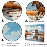 Old Western Wagon In Nevada I - Old American Cart Canvas Wall Art