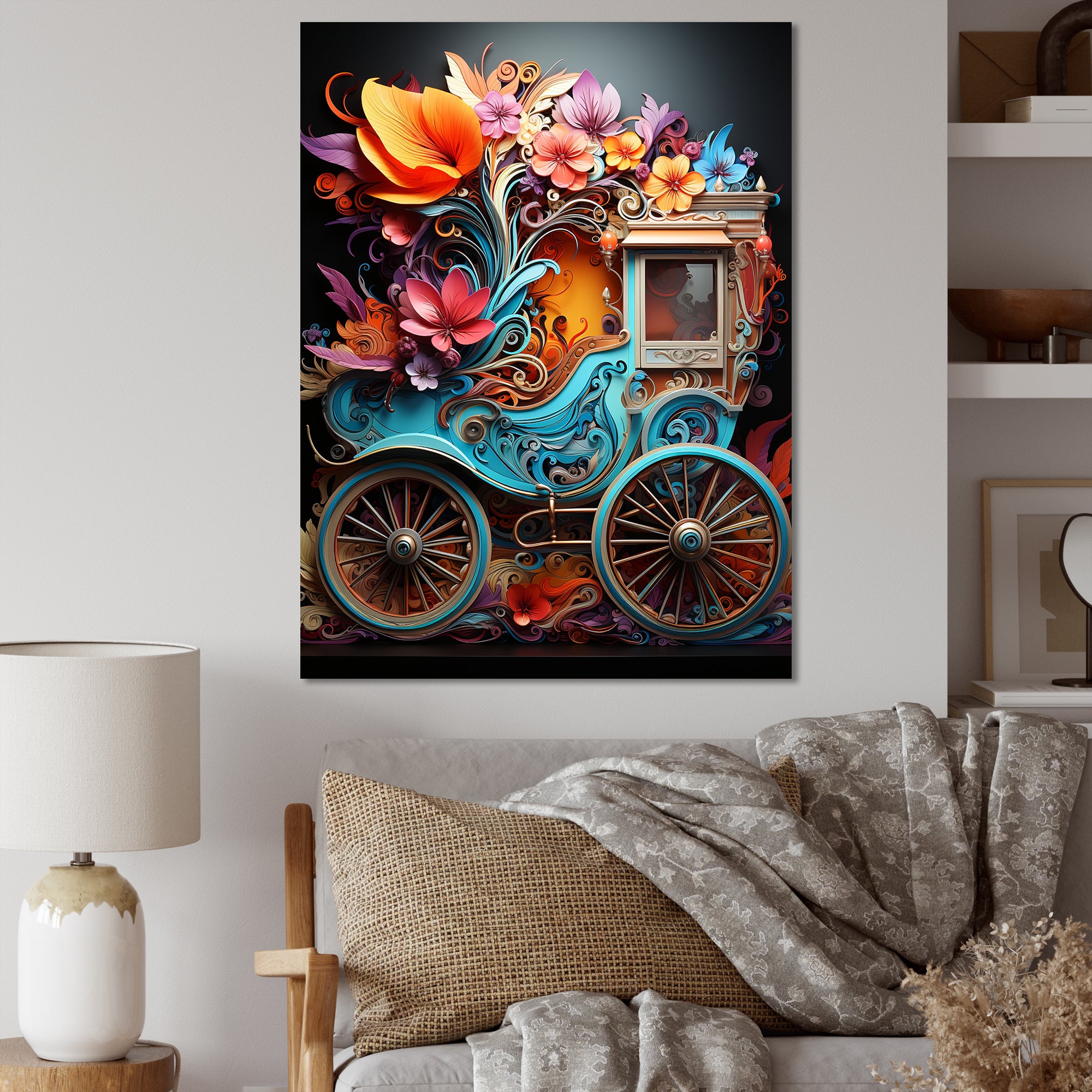 Pop Art Cart Retro - Old American Cart Canvas Wall Art