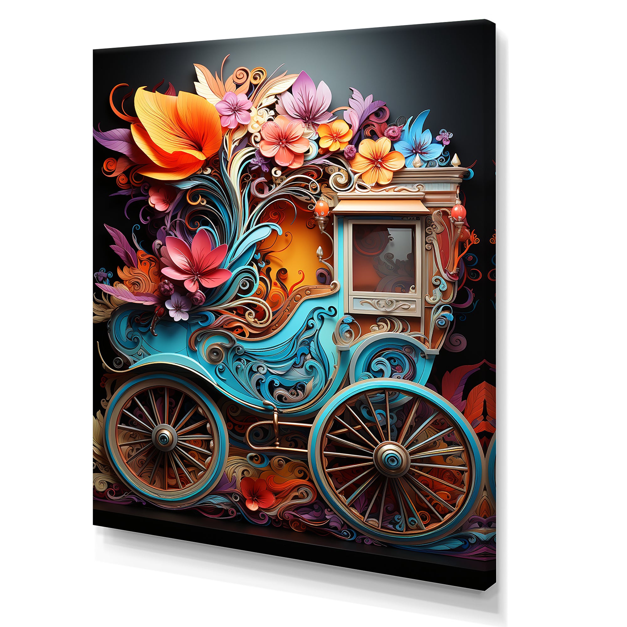 Pop Art Cart Retro - Old American Cart Canvas Wall Art