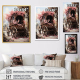 Romantic Wedding Cart Journey - Old American Cart Canvas Wall Art