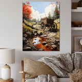 Rustic Red Us Carriage Cart - Old American Cart Canvas Wall Art
