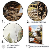 Rustic Red Us Carriage Cart - Old American Cart Canvas Wall Art