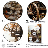 Watercolor Old Carriage Cart Memory - Old American Cart Canvas Wall Art