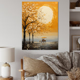 Yellow Old Carriage Cart Melody - Old American Cart Canvas Wall Art