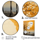 Yellow Old Carriage Cart Melody - Old American Cart Canvas Wall Art