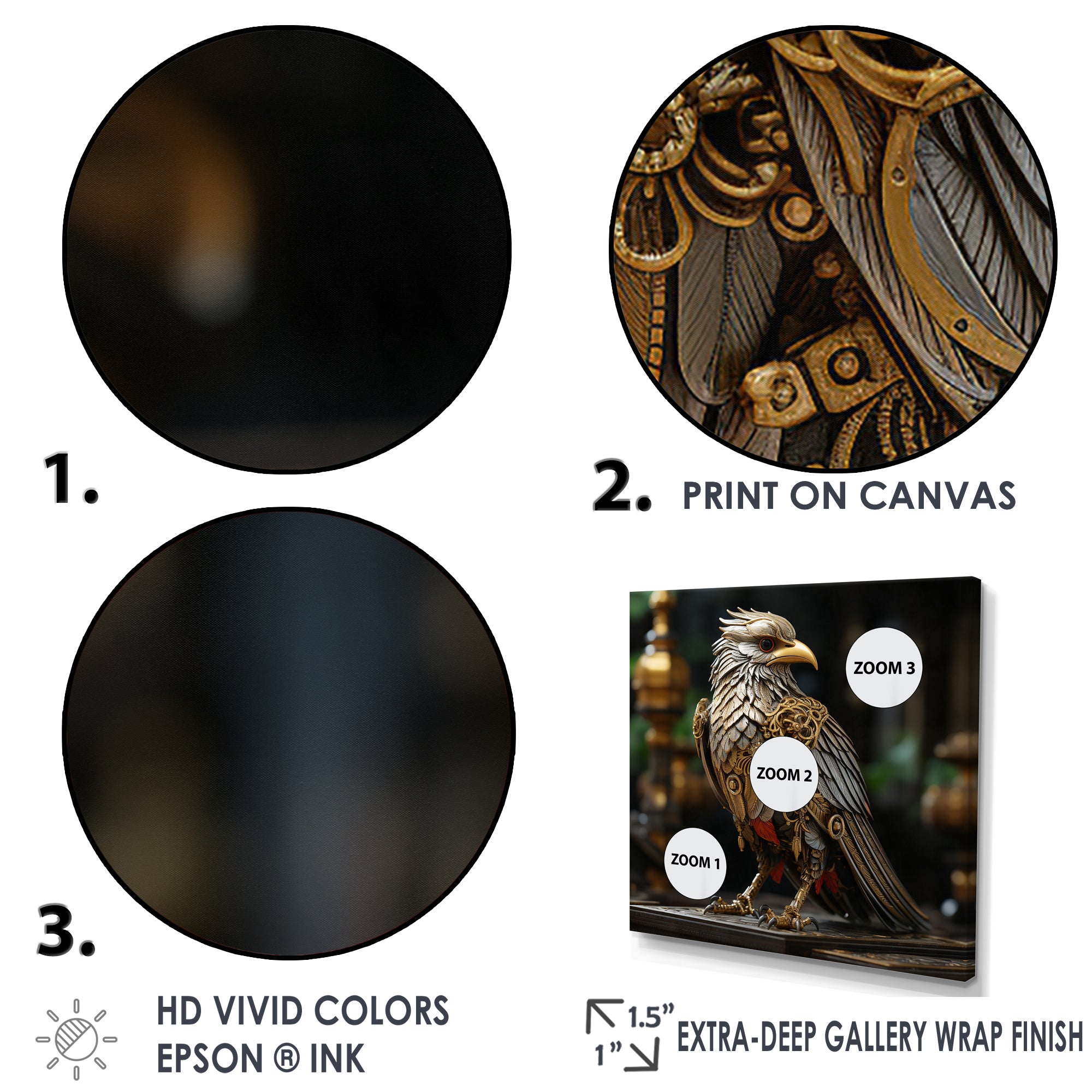 Gold Whimsical Baroque Bird - Bird Wall Decor