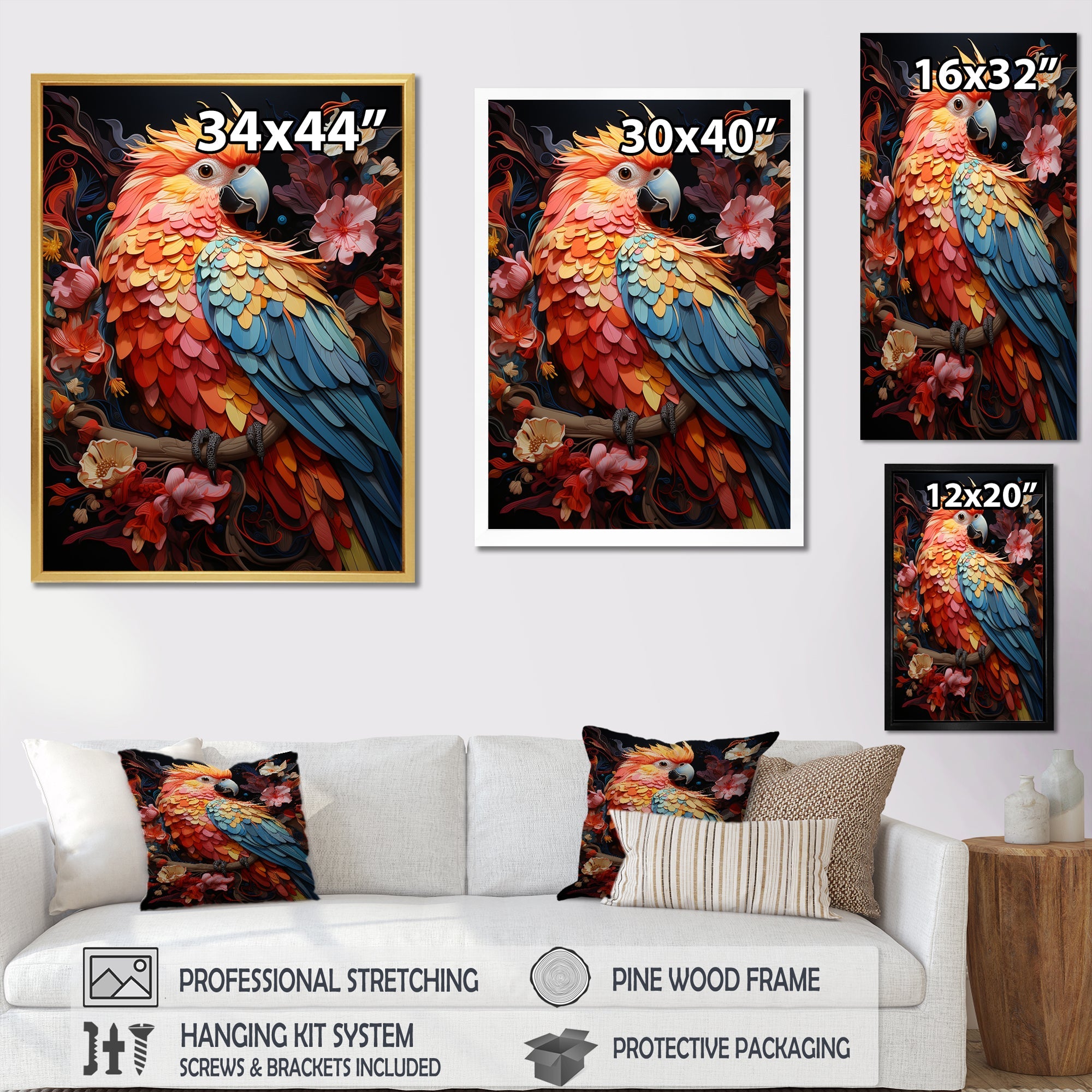 Parrots Celestial Dance Melody - Parrot Home Decor Art