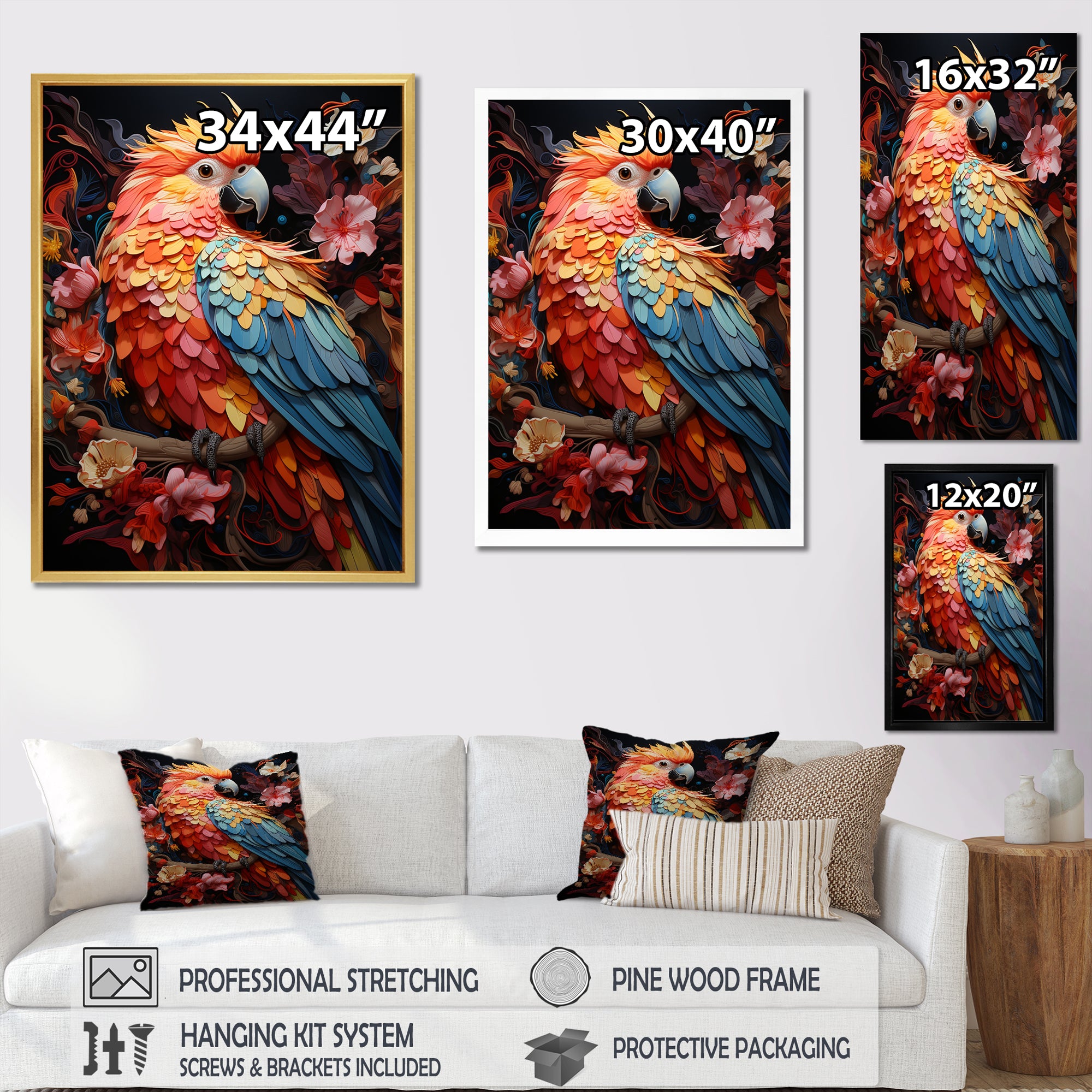 Parrots Celestial Dance Melody - Parrot Home Decor Art