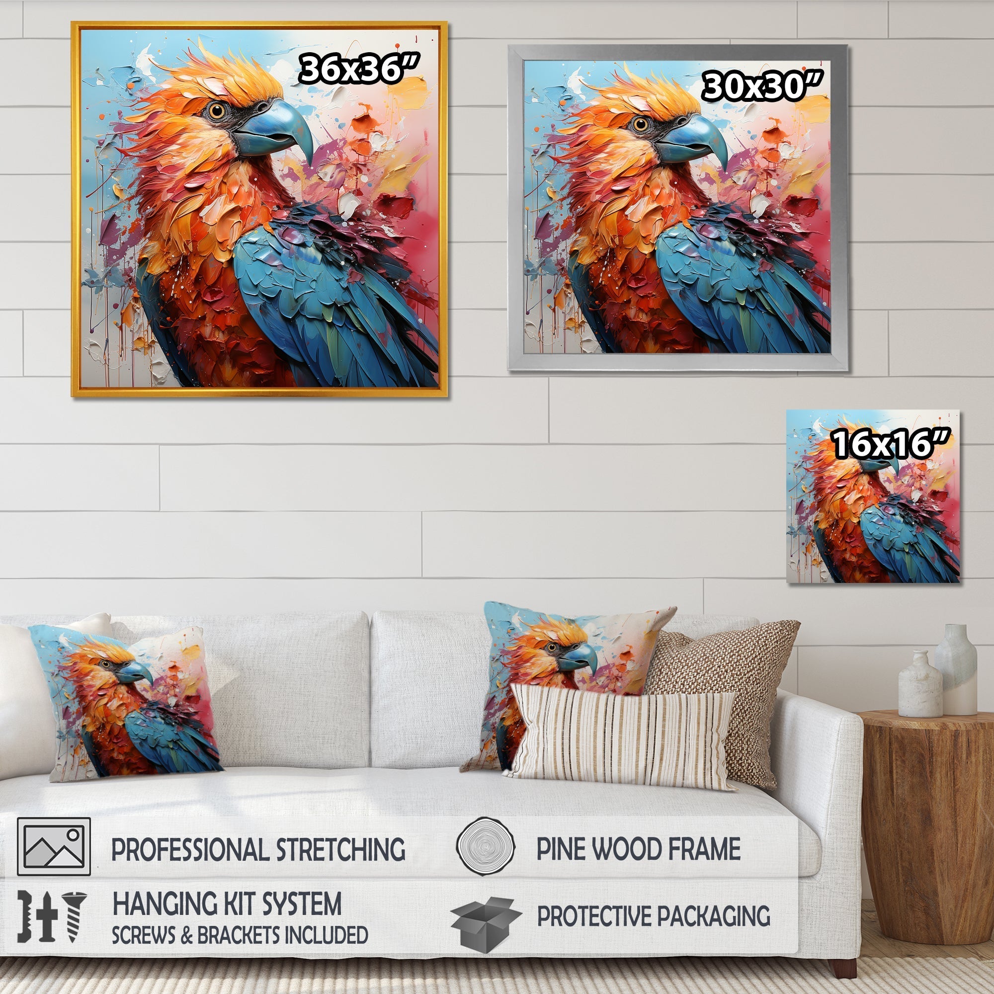 Parrots Colorful Encounters - Parrot Bedroom Wall Art