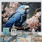 Ephemeral Plumage Charisma - Blue Parrot Wall Art